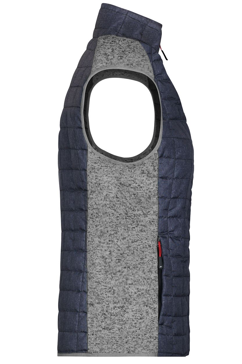 Ladies' Knitted Hybrid Vest "JN739" in Light-Melange/Anthracite-Melange, Größe 2XL - Daiber