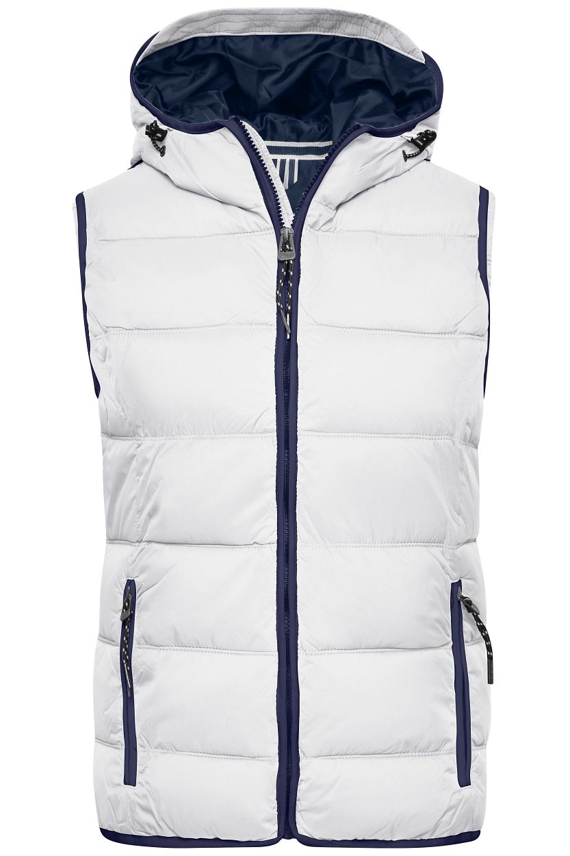 Ladies' Maritime Vest "JN1075" in White/Navy, Größe 2XL - Daiber