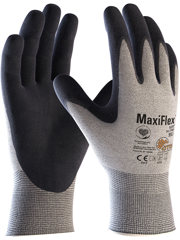 MaxiFlex® Elite™ ESD Nylon-Strickhandschuhe (34-774B) in Grau, Größe 8