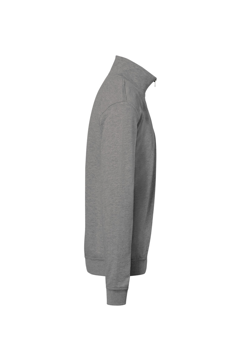 HAKRO 451 Zip-Sweatshirt Premium in Grau meliert, Größe 6XL