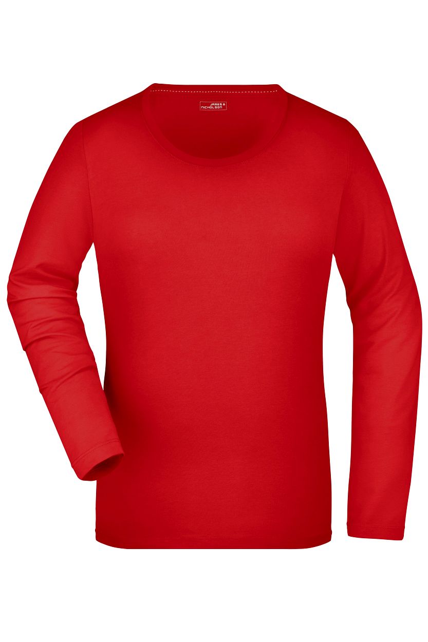 Ladies' Stretch Shirt Long-Sleeved "JN927" in Red, Größe 2XL - Daiber