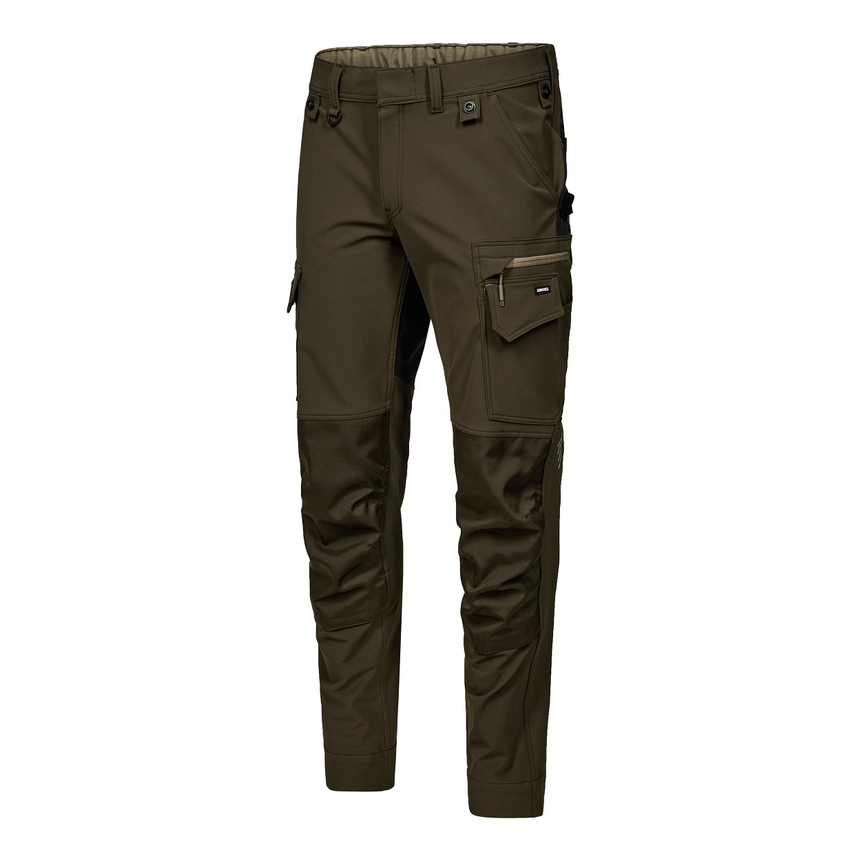 ENGEL Entire Arbeitshose mit 4-Wege-Stretch in Forest Green/Schwarz, Größe 26