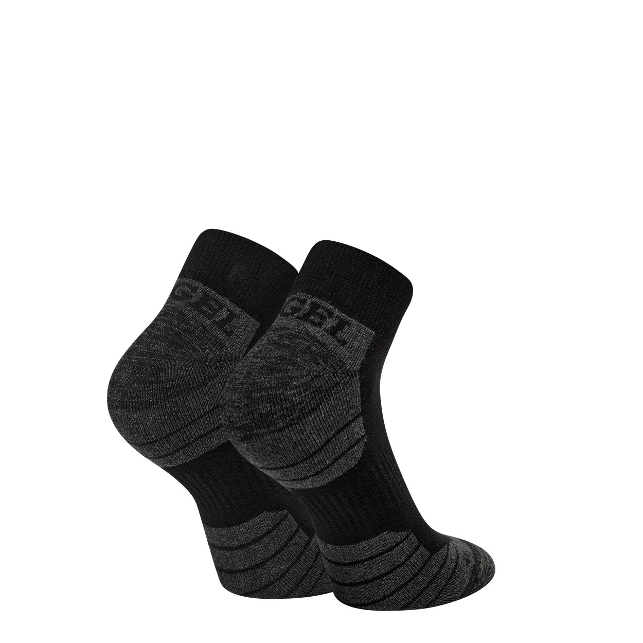 ENGEL Kurze Arbeitssocken für den Alltag 3er-Pack in Black/Dark Grey Melange, Größe 47/48