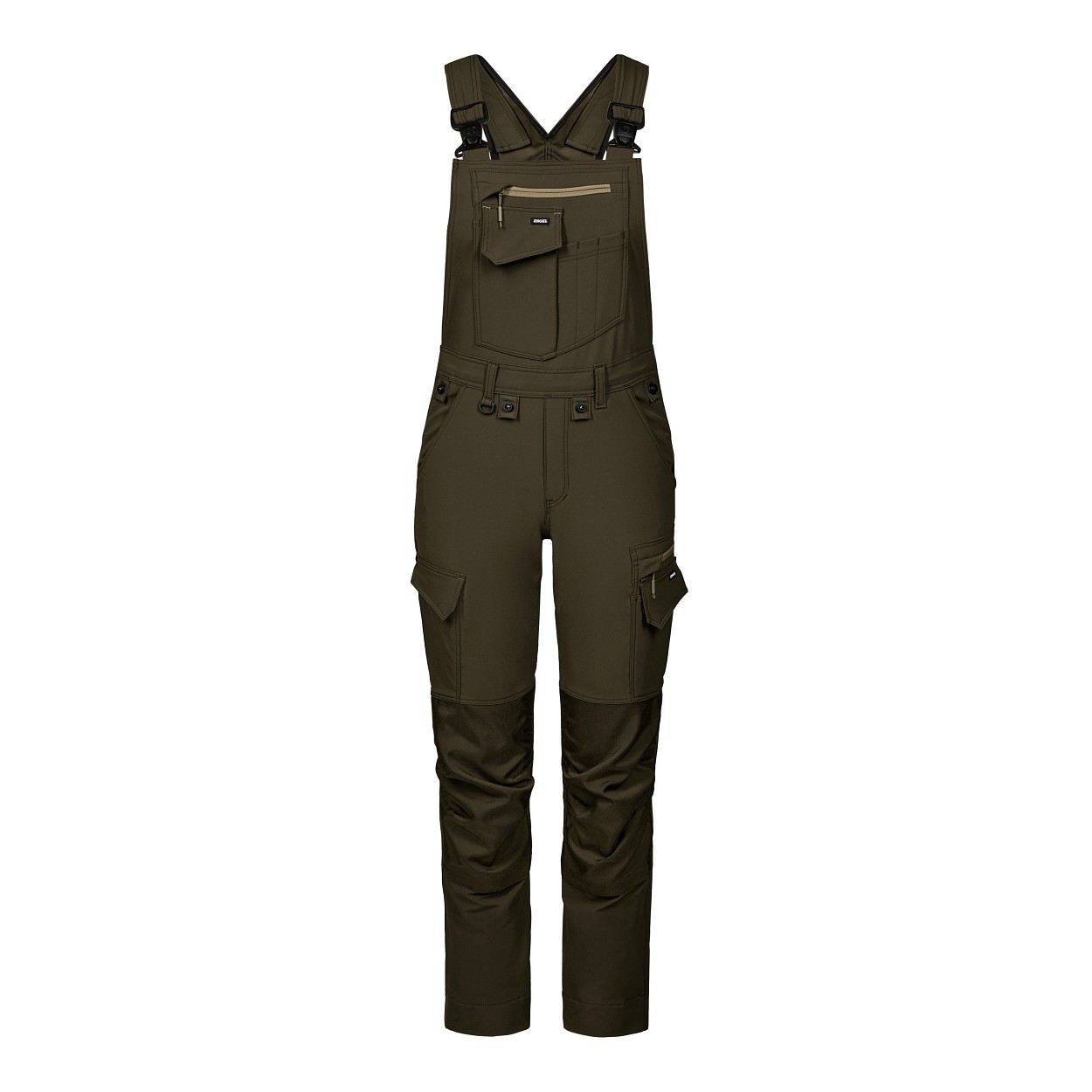 ENGEL Entire Damen Latzhose mit 4-Wege-Stretch in Forest Green/Schwarz, Größe 48