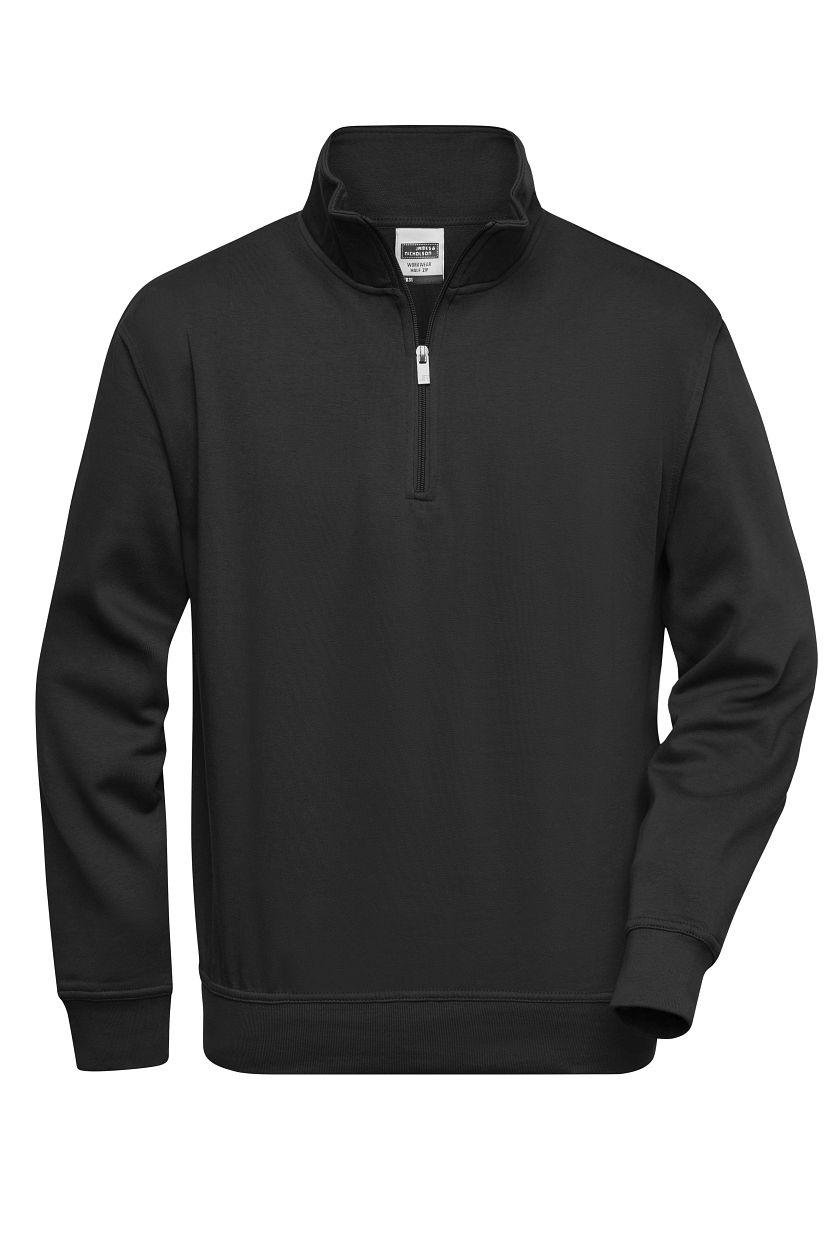 Workwear Half-Zip Sweat "JN831" in Black, Größe 6XL - Daiber