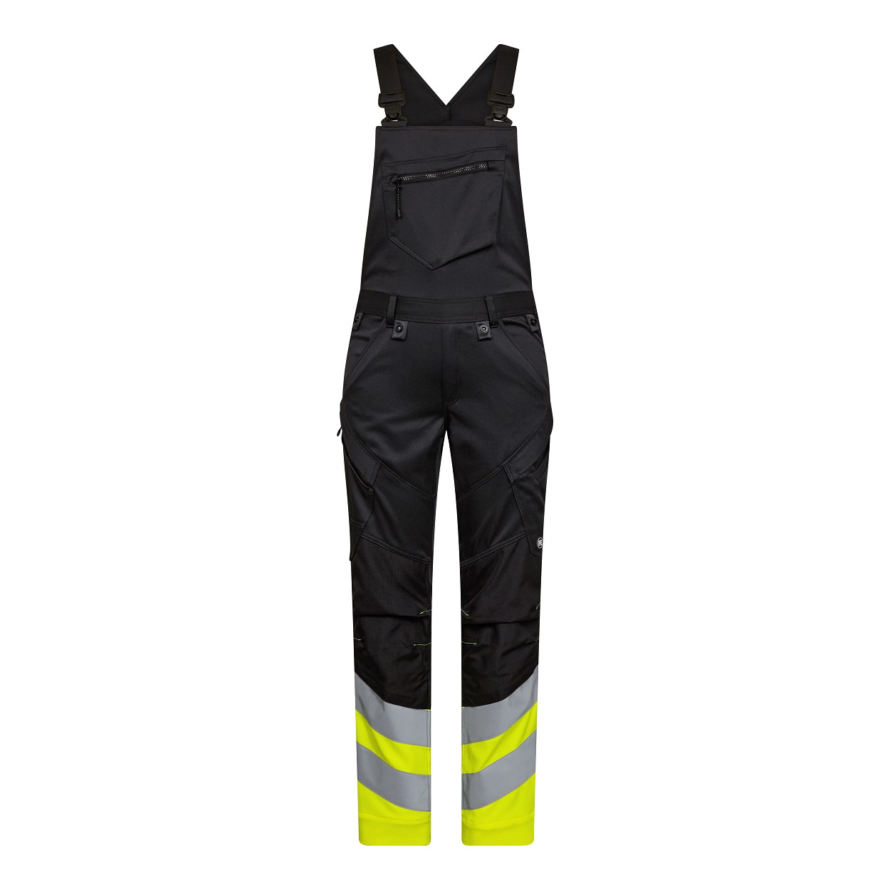 ENGEL Safety Latzhose in Schwarz/Gelb, Größe 26