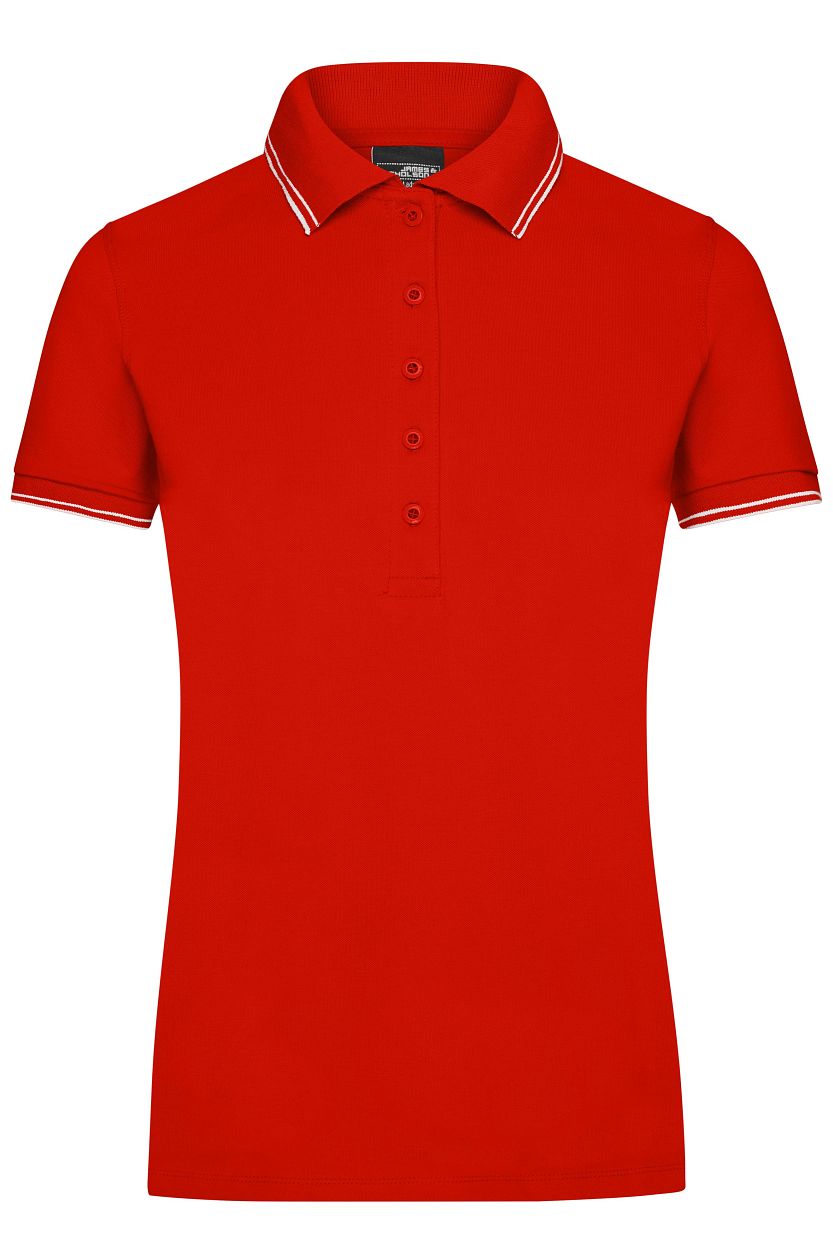 Ladies' Polo "JN985" in Tomato/White, Größe 2XL - Daiber
