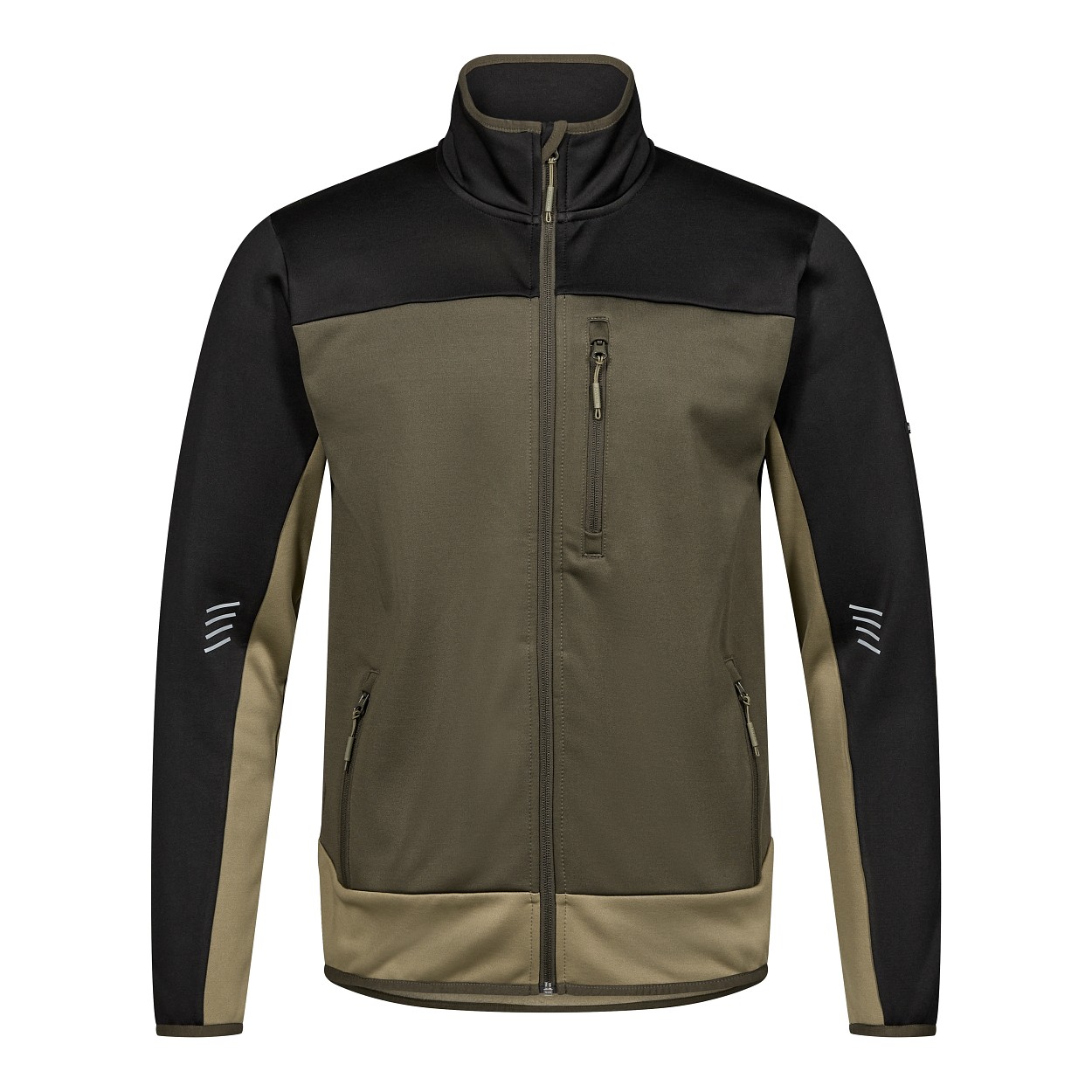 ENGEL Entire Midlayer-Cardigan in Forest Green/Schwarz, Größe XS