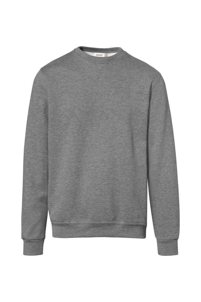 HAKRO 570 Sweatshirt Bio-Baumwolle GOTS in Grau meliert, Größe 6XL