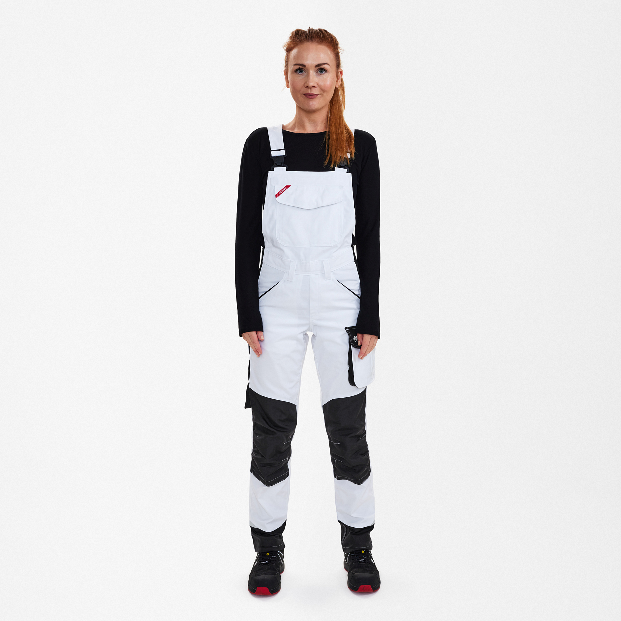 ENGEL Galaxy Damen Latzhose in Weiss/Anthrazit Grau, Größe 48