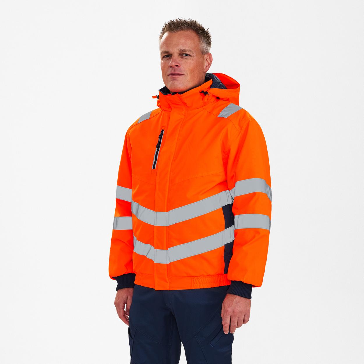 ENGEL Safety Pilotjacke in Orange/Blue ink, Größe XS