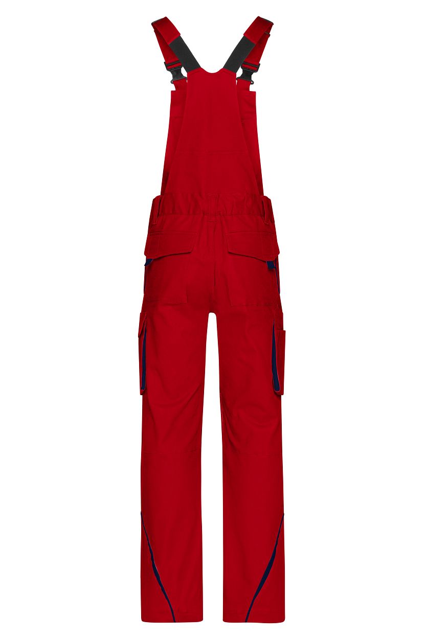 Workwear Pants with Bib - COLOR - "JN848" in Red/Navy, Größe 62 - Daiber
