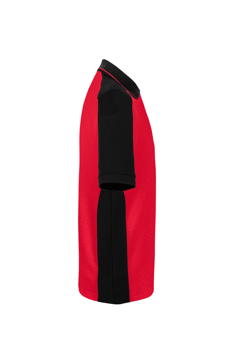 HAKRO 539 Poloshirt Contrast MIKRALINAR® ECO in Rot/Schwarz, Größe 6XL