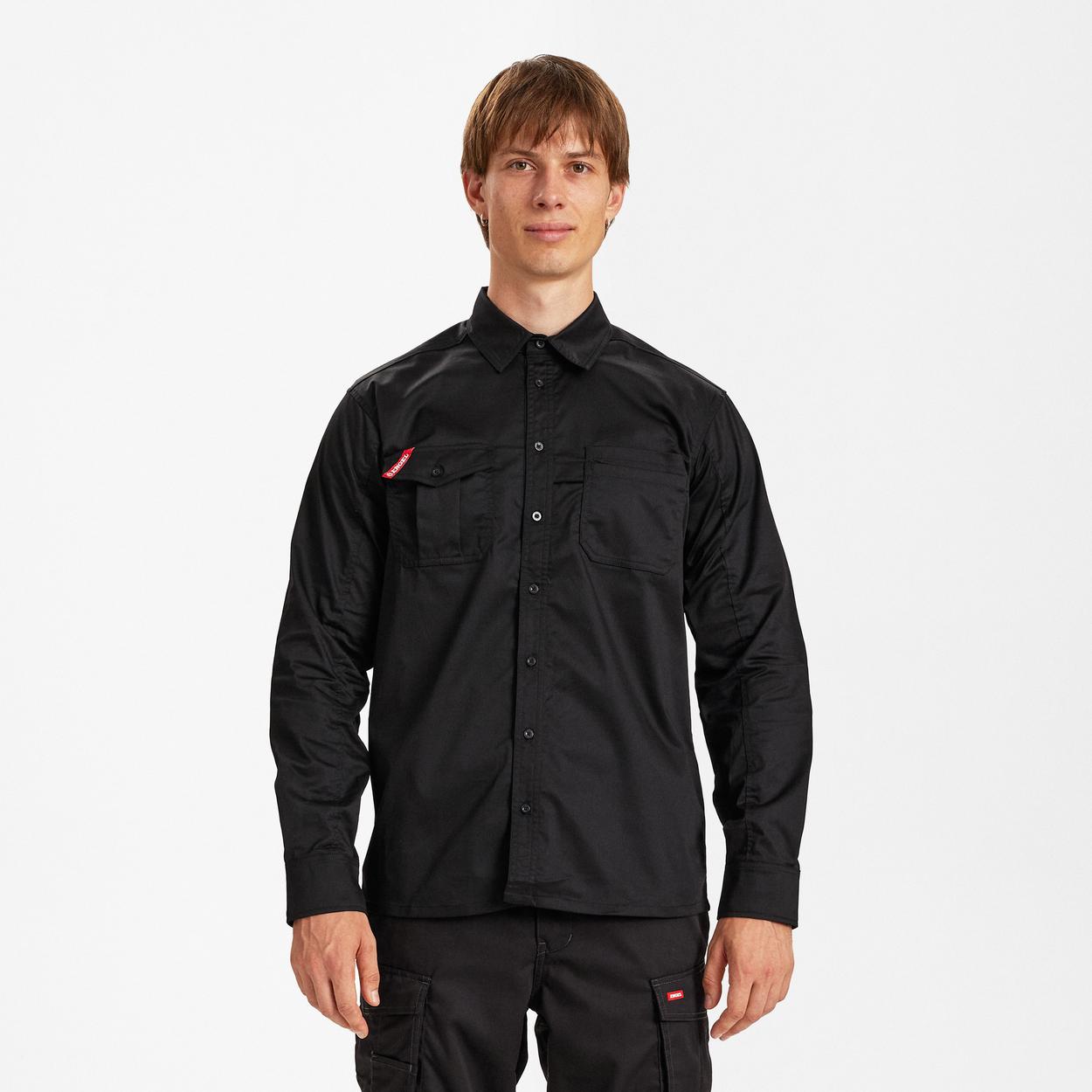 ENGEL Extend Hemd mit Stretch in Schwarz, Größe XS