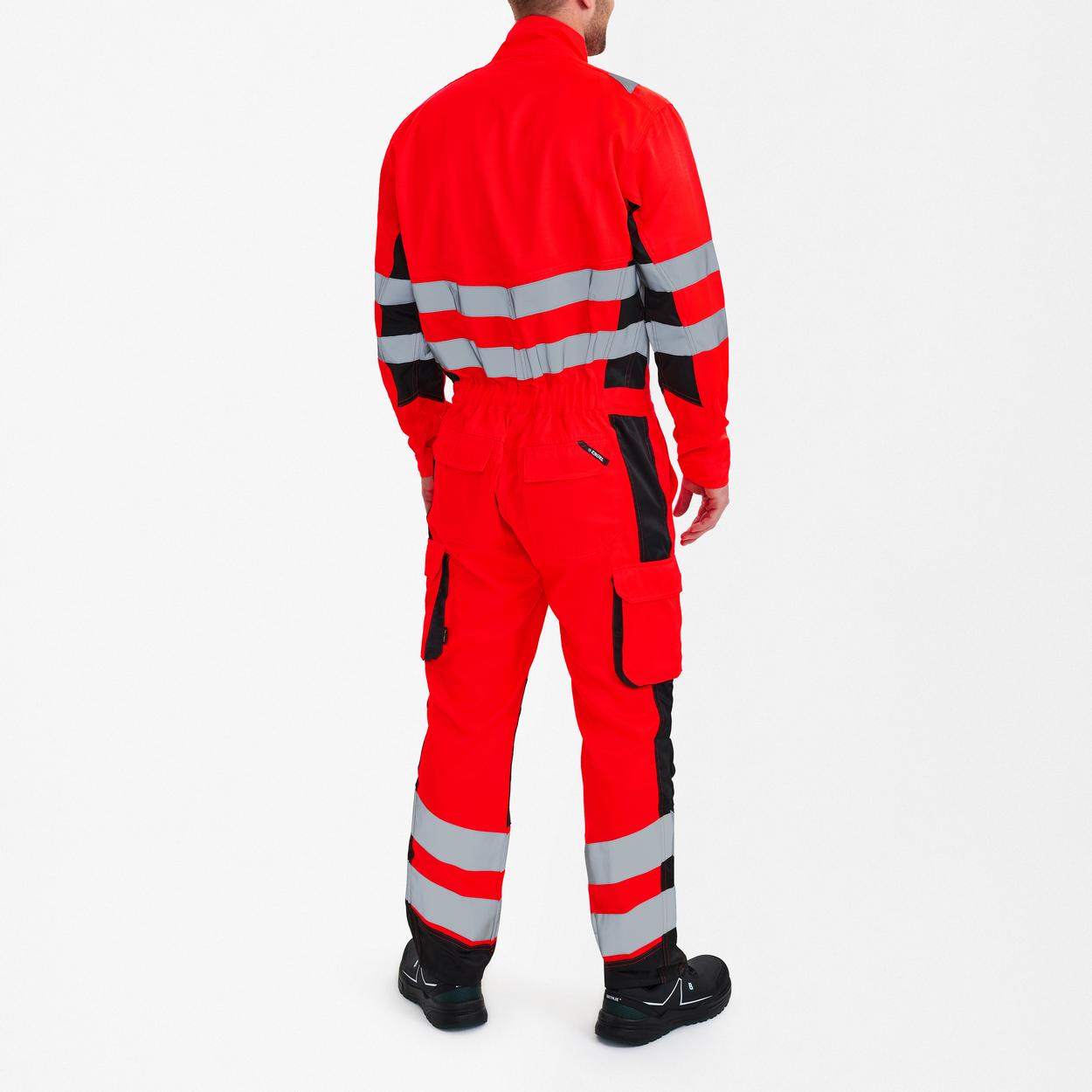 ENGEL Safety Light Overall in Rot/Schwarz, Größe XS