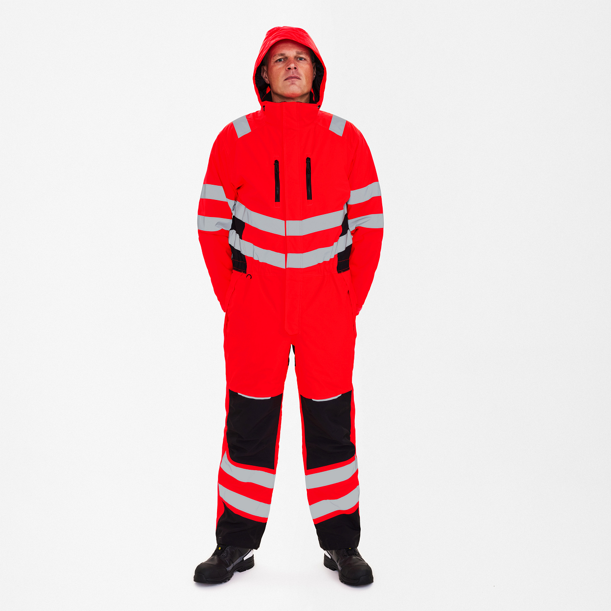 ENGEL Safety Winteroverall in Rot/Schwarz, Größe 2XL