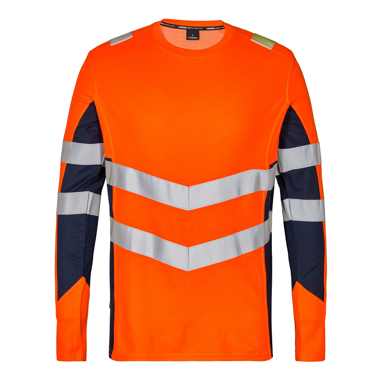 ENGEL Safety Langarm-Shirt in Orange/Blue ink, Größe XS