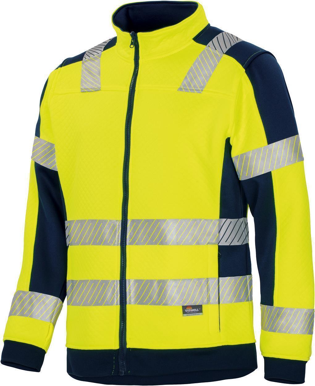 Warnschutz-Kontrast-Innenjacke leuchtgelb-marine in Gr. XXL von Vizwell