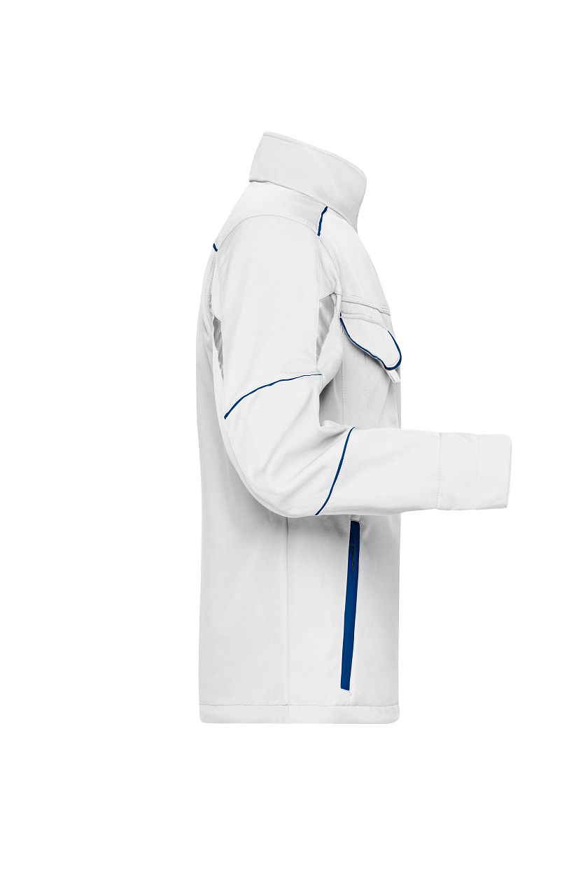Workwear Softshell Jacket - COLOR - "JN851" in White/Royal, Größe 6XL - Daiber