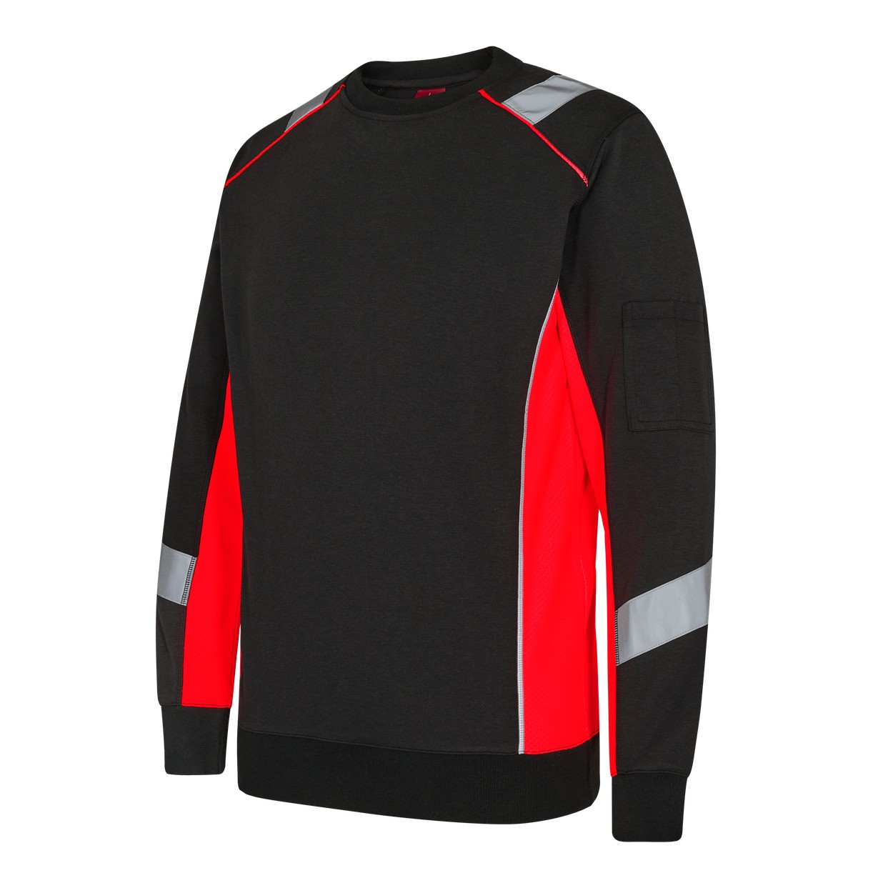 ENGEL Cargo Sweatshirt in Schwarz/Rot, Größe XS