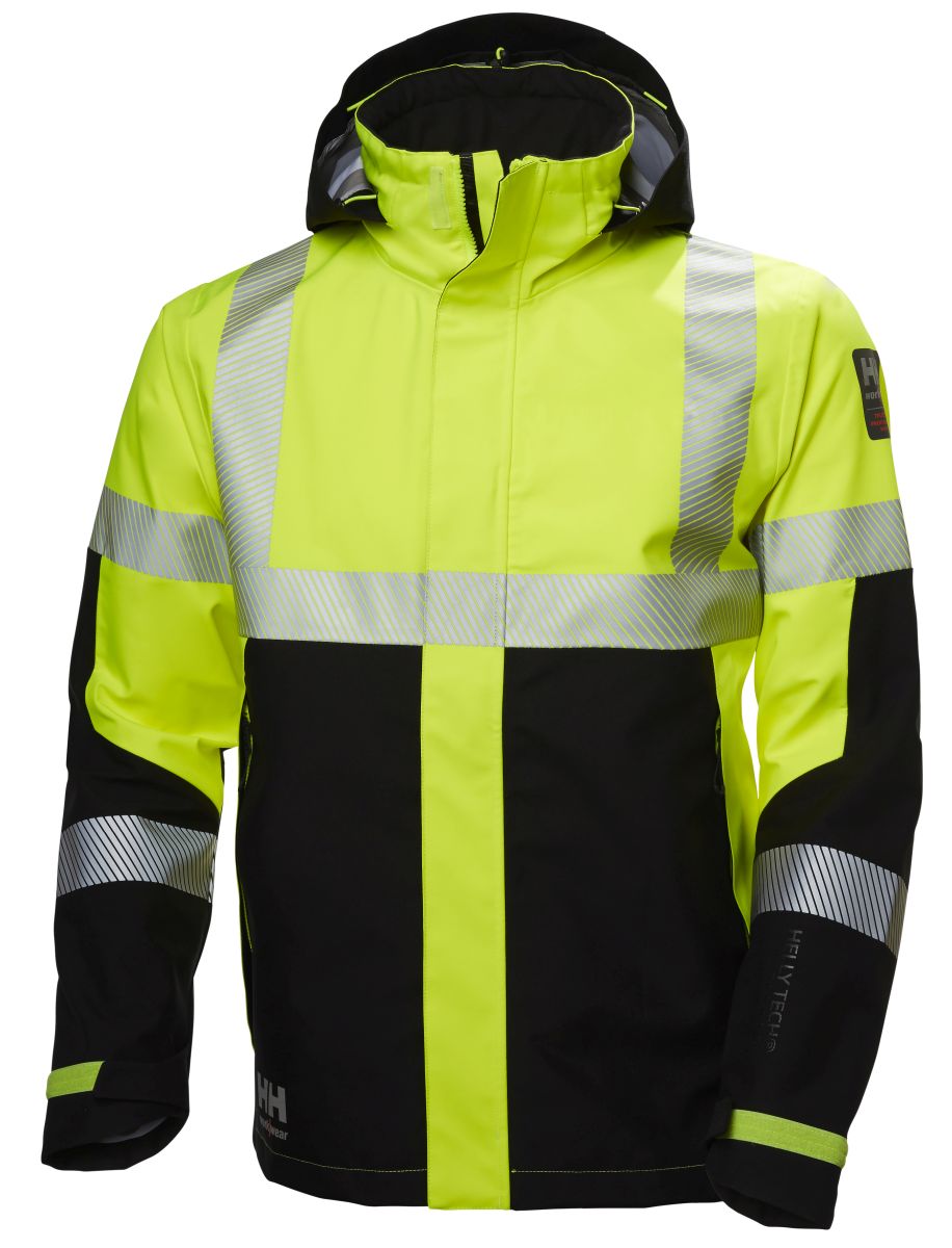 Hi-Vis 3-lagige wasserfeste Shell-Jacke ICU in Yellow, Gr. S von Helly Hansen Workwear