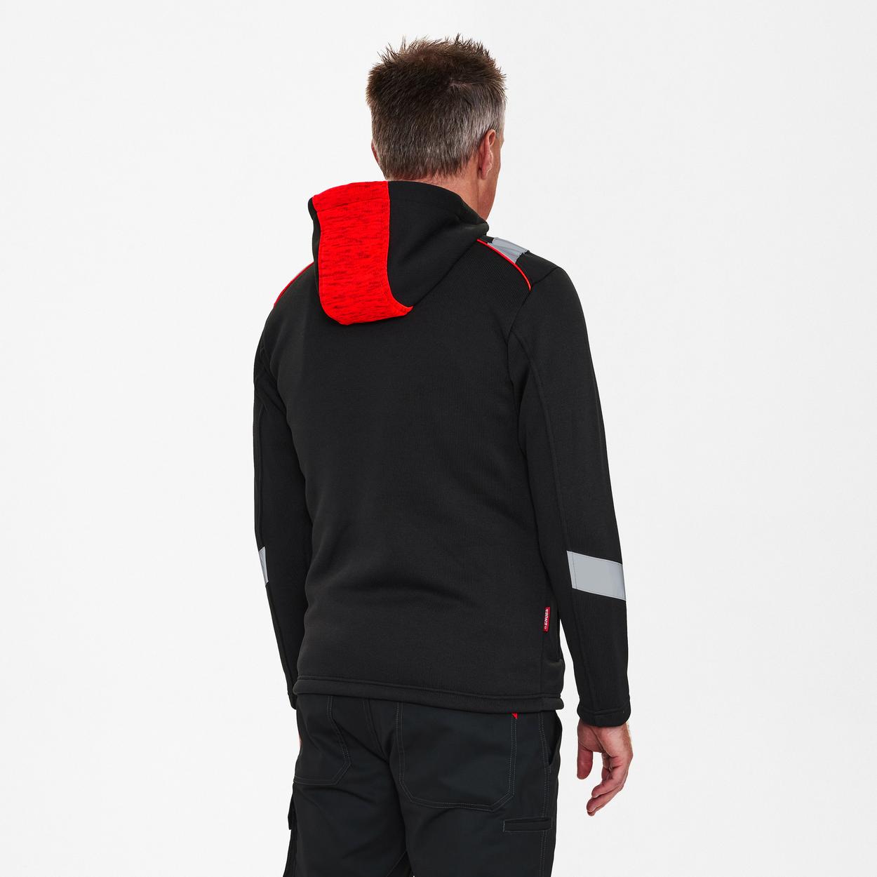 ENGEL Cargo Strickcardigan in Schwarz/Rot, Größe XS