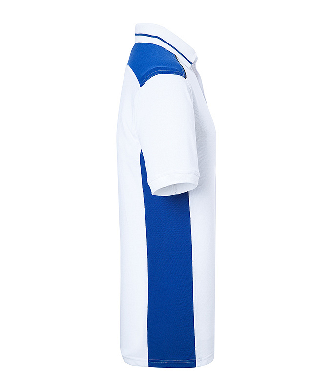 Men's Workwear Polo - COLOR - "JN858" in White/Royal, Größe 6XL - Daiber