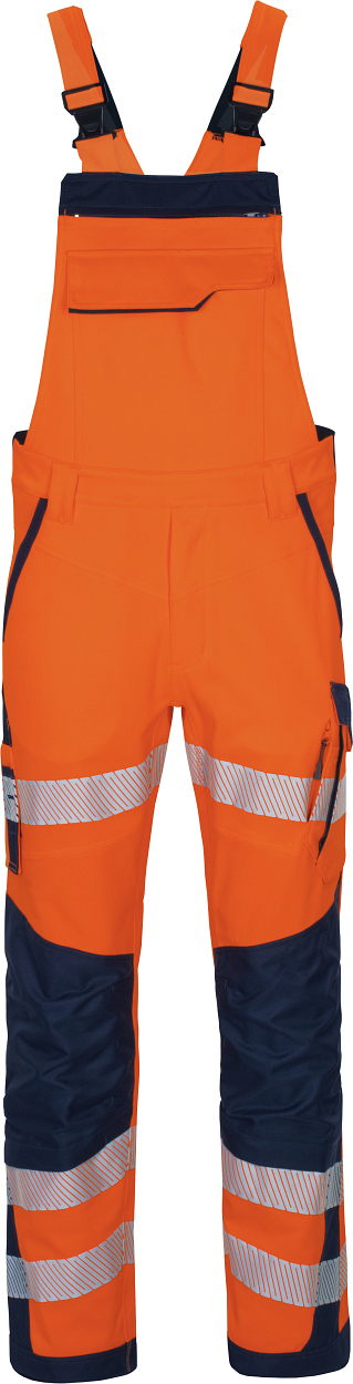 Latzhose Flex-HiVis leuchtorange-marine in Gr. 98 von Vizwell