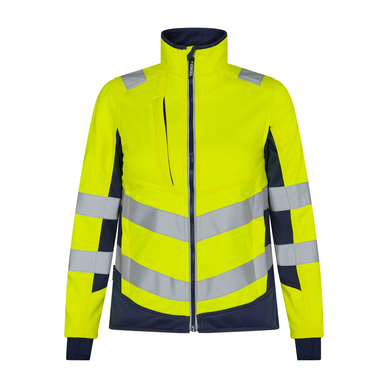 ENGEL Safety Damen Softshelljacke in Gelb/Blue Ink, Größe XS