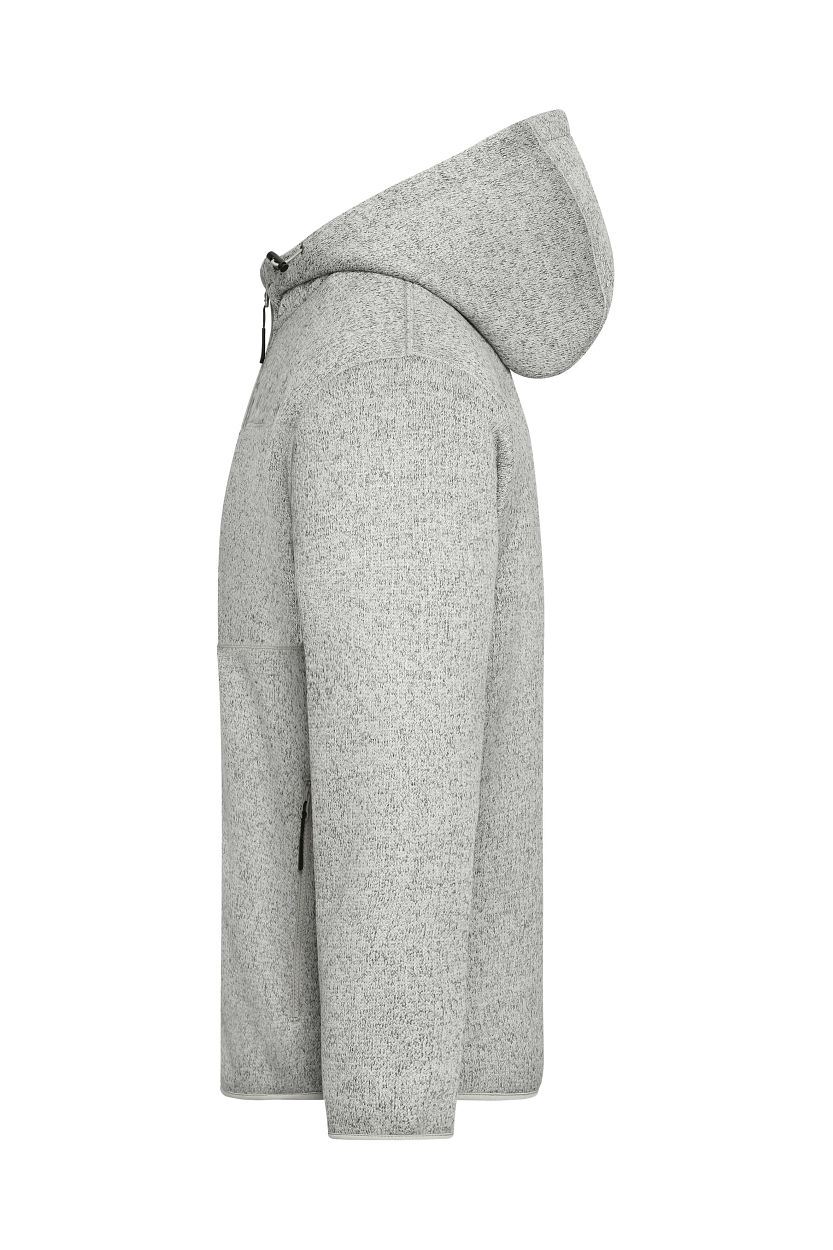 Workwear Knitted Fleece Jacket "JN1874" in Cement-Melange/Nature, Größe 4XL - Daiber