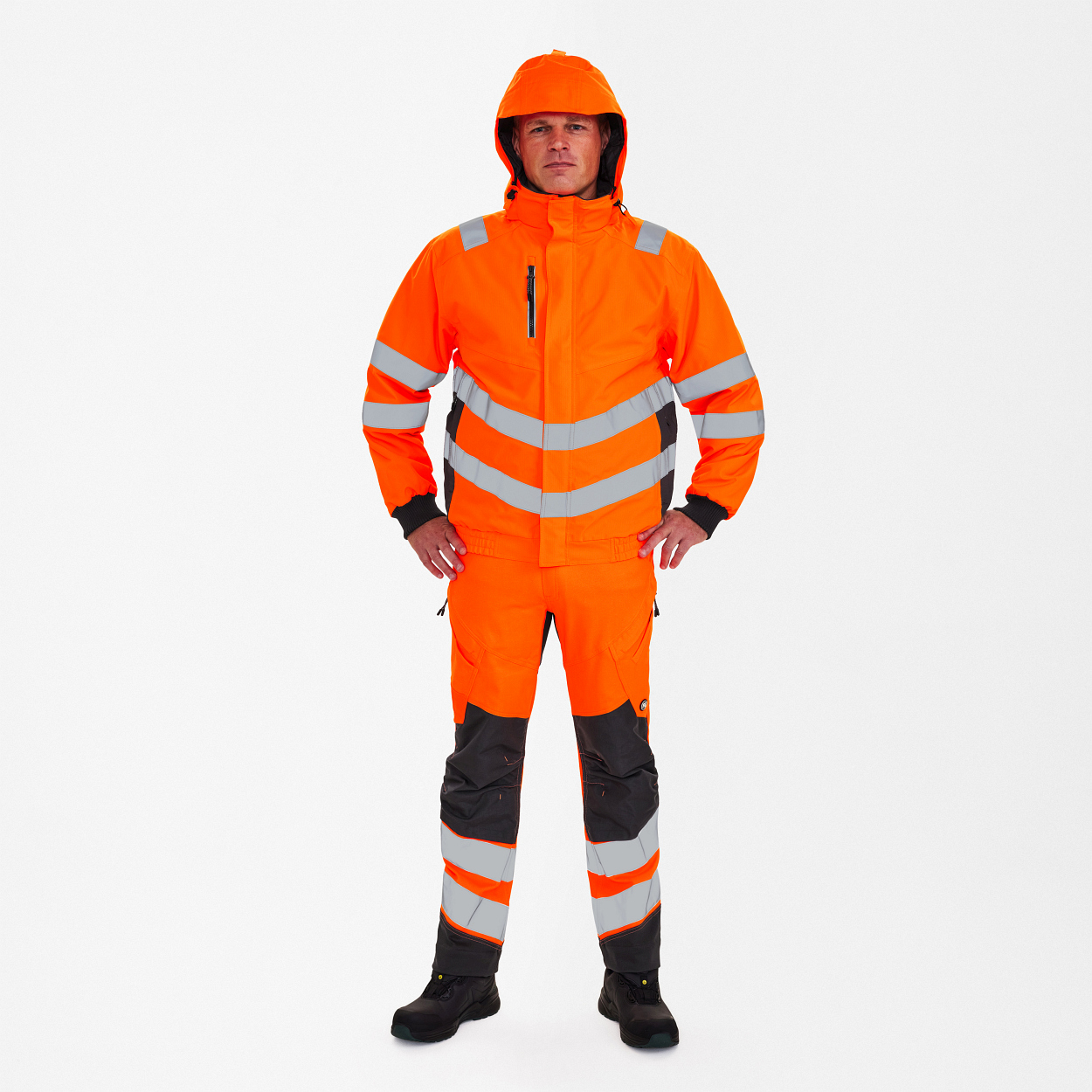 ENGEL Safety Pilotjacke in Orange/Anthrazit Grau, Größe XS