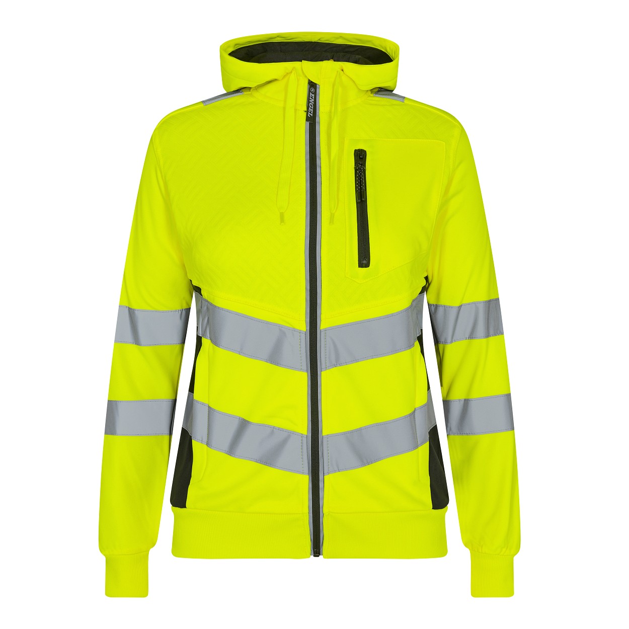 ENGEL Safety Damen Sweatcardigan in Gelb/Schwarz, Größe XS