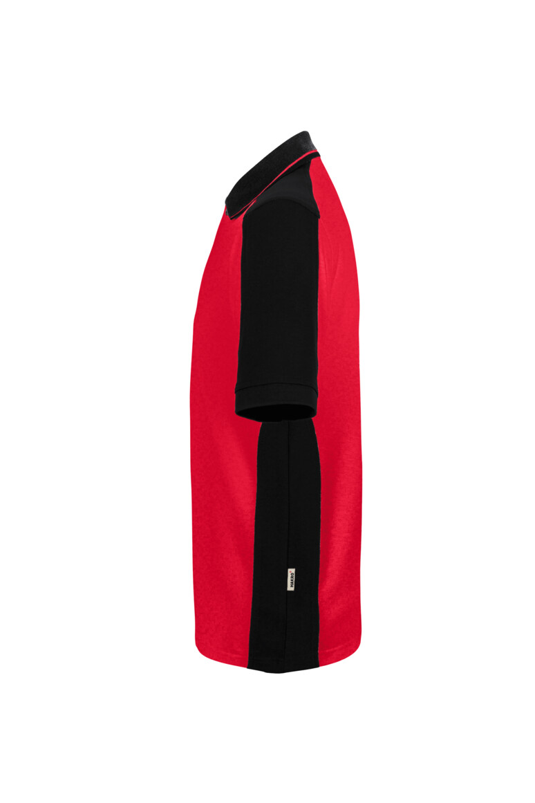 HAKRO 539 Poloshirt Contrast MIKRALINAR® ECO in Rot/Schwarz, Größe 6XL