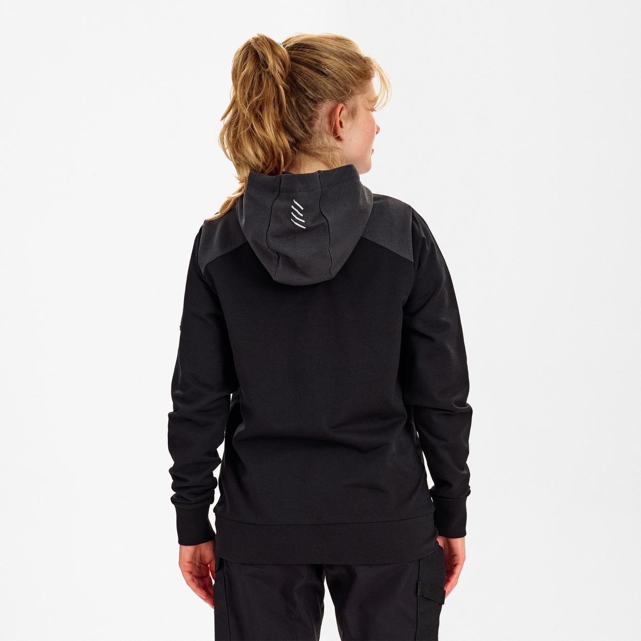 ENGEL Entire Damen Sweatcardigan mit Kapuze in Schwarz/Anthrazit Grau, Größe 3XL