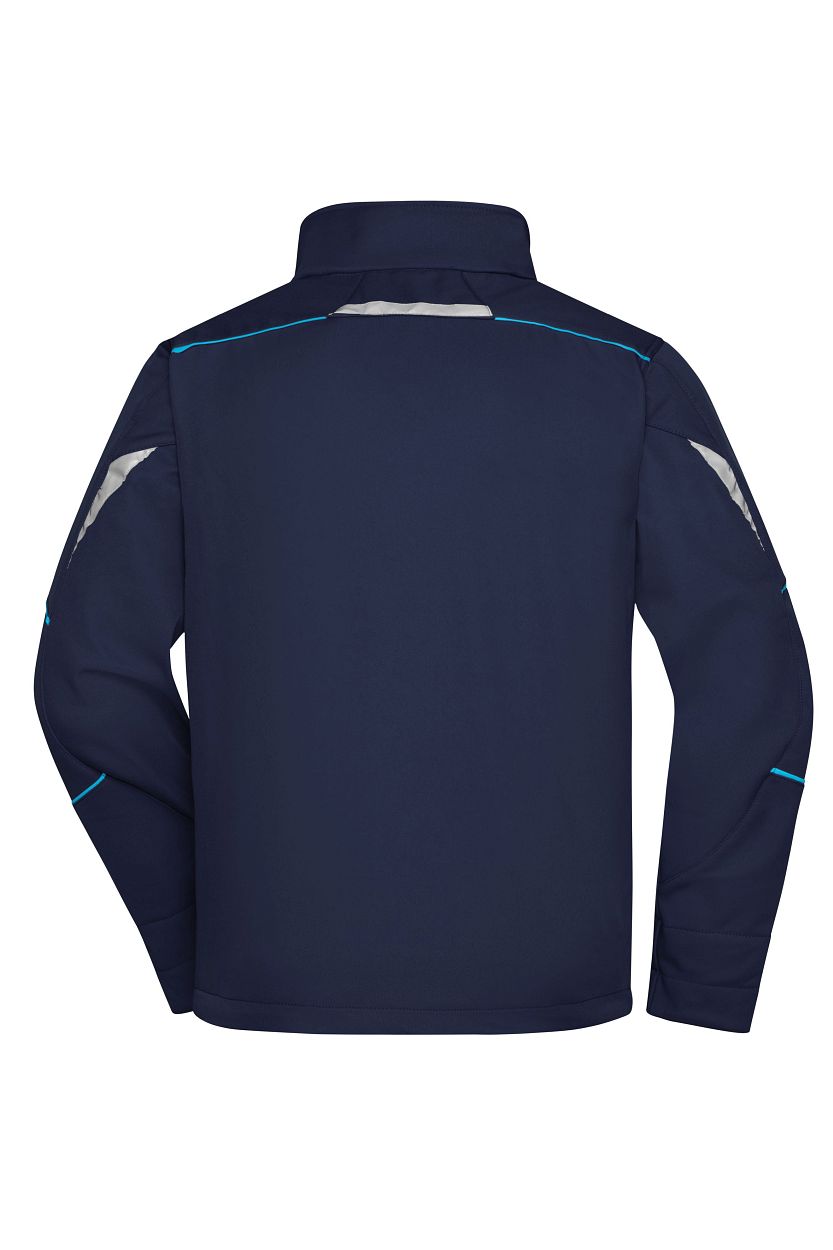 Workwear Softshell Jacket - COLOR - "JN851" in Navy/Turquoise, Größe 6XL - Daiber
