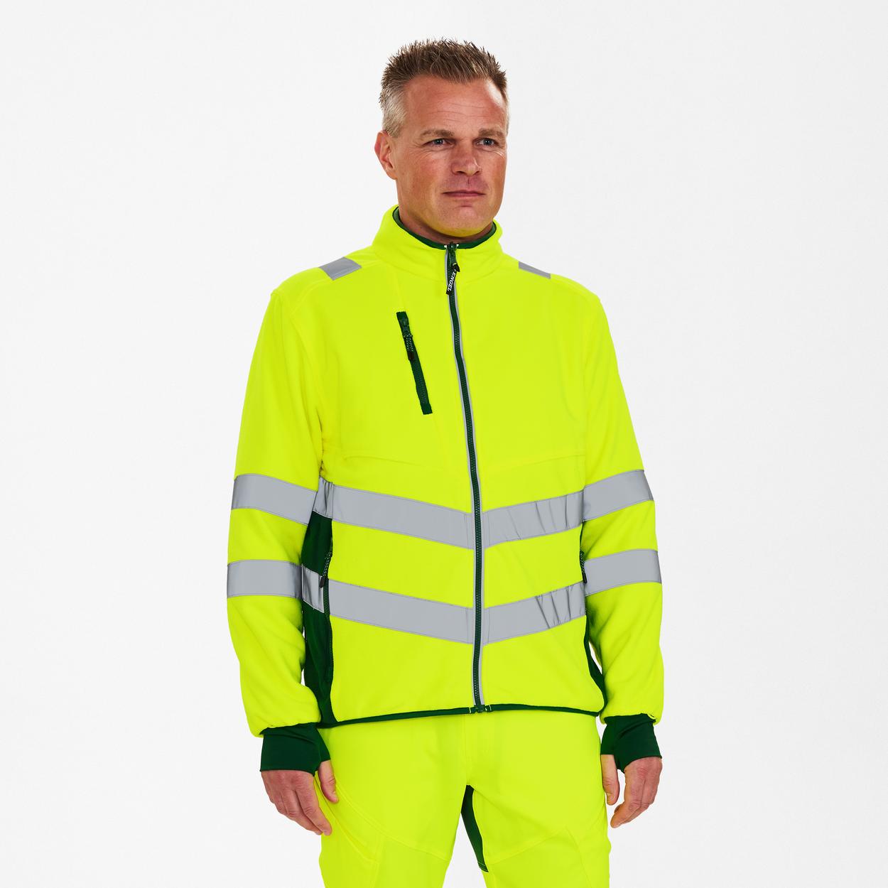 ENGEL Safety Fleecejacke in Gelb/Grün, Größe XS