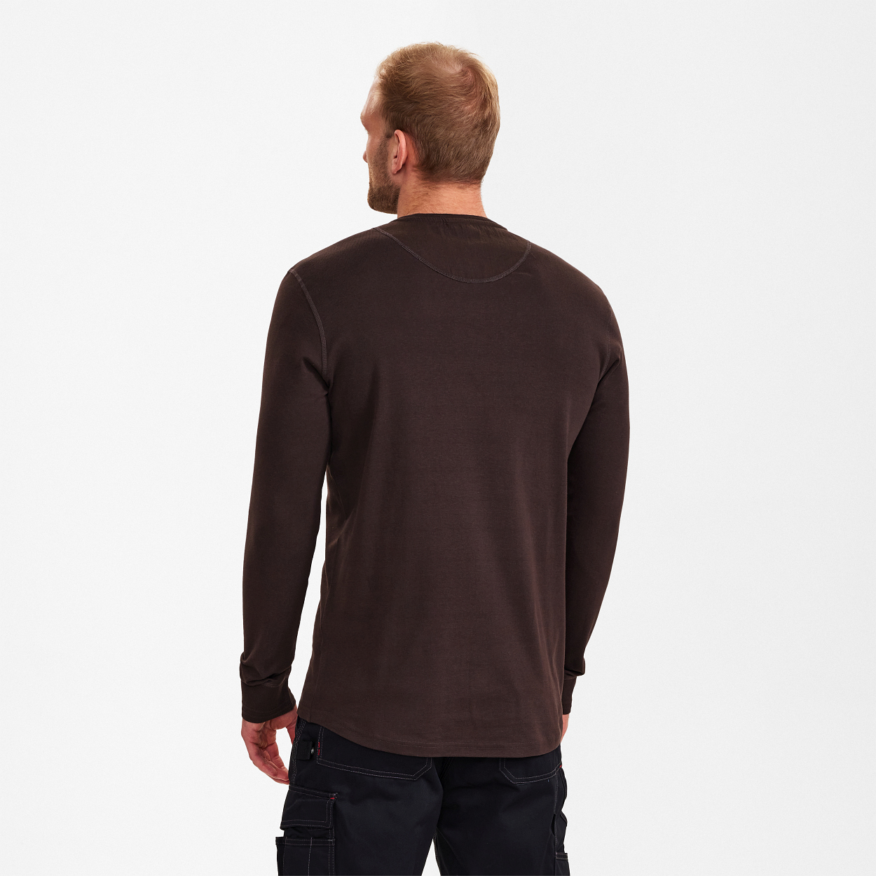 ENGEL Extend Grandad langarm-Shirt in Mokkabraun, Größe XS