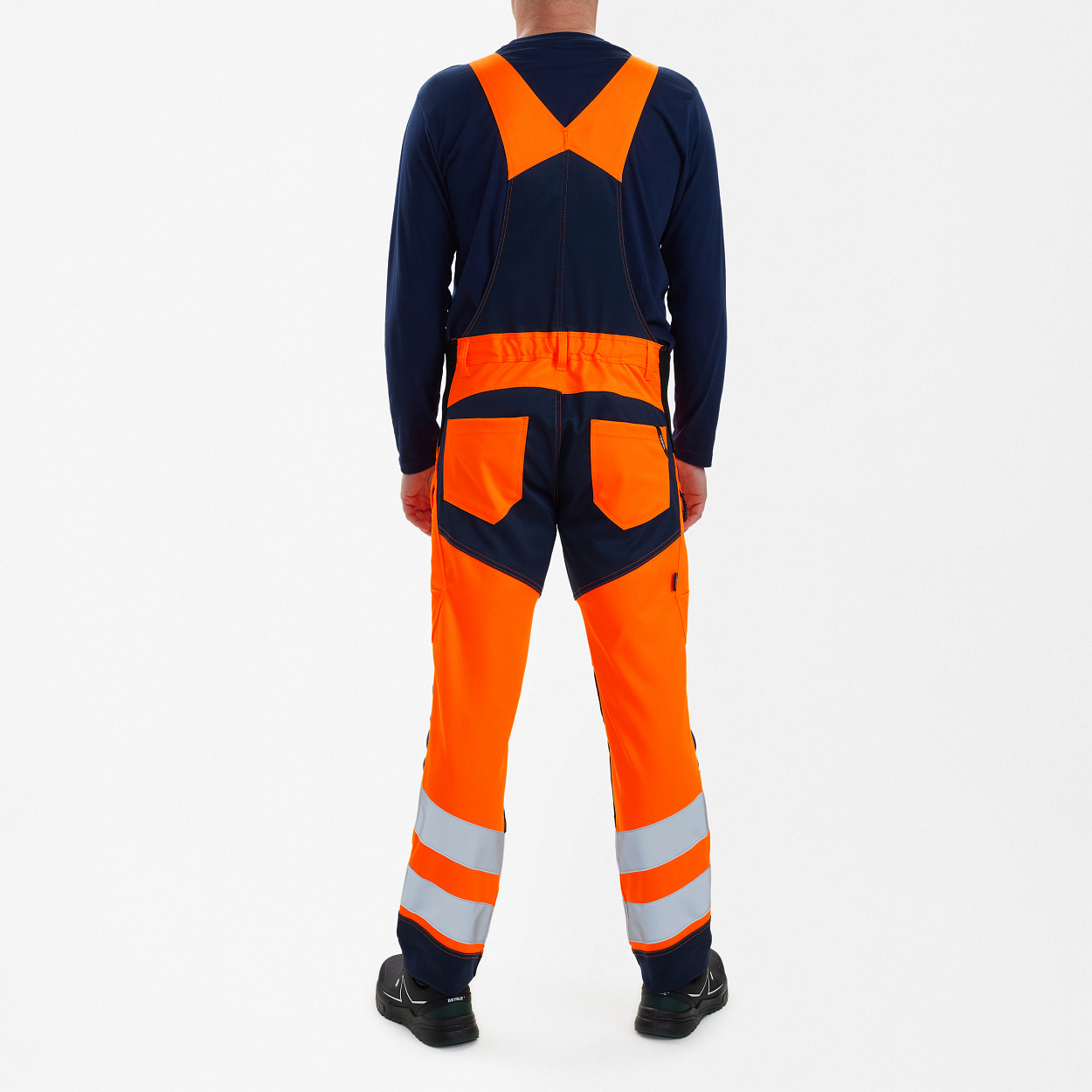 ENGEL Safety Latzhose in Orange/Blue ink, Größe 26