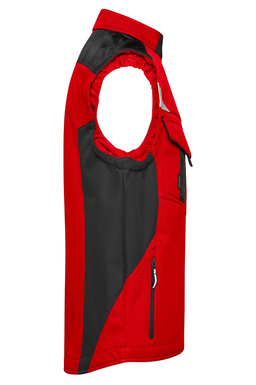 Workwear Softshell Vest - STRONG - "JN845" in Red/Black, Größe 6XL - Daiber