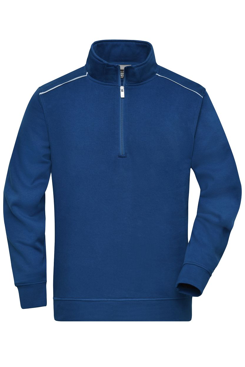 Workwear Half-Zip Sweat - SOLID - "JN895" in Dark-Royal, Größe 6XL - Daiber