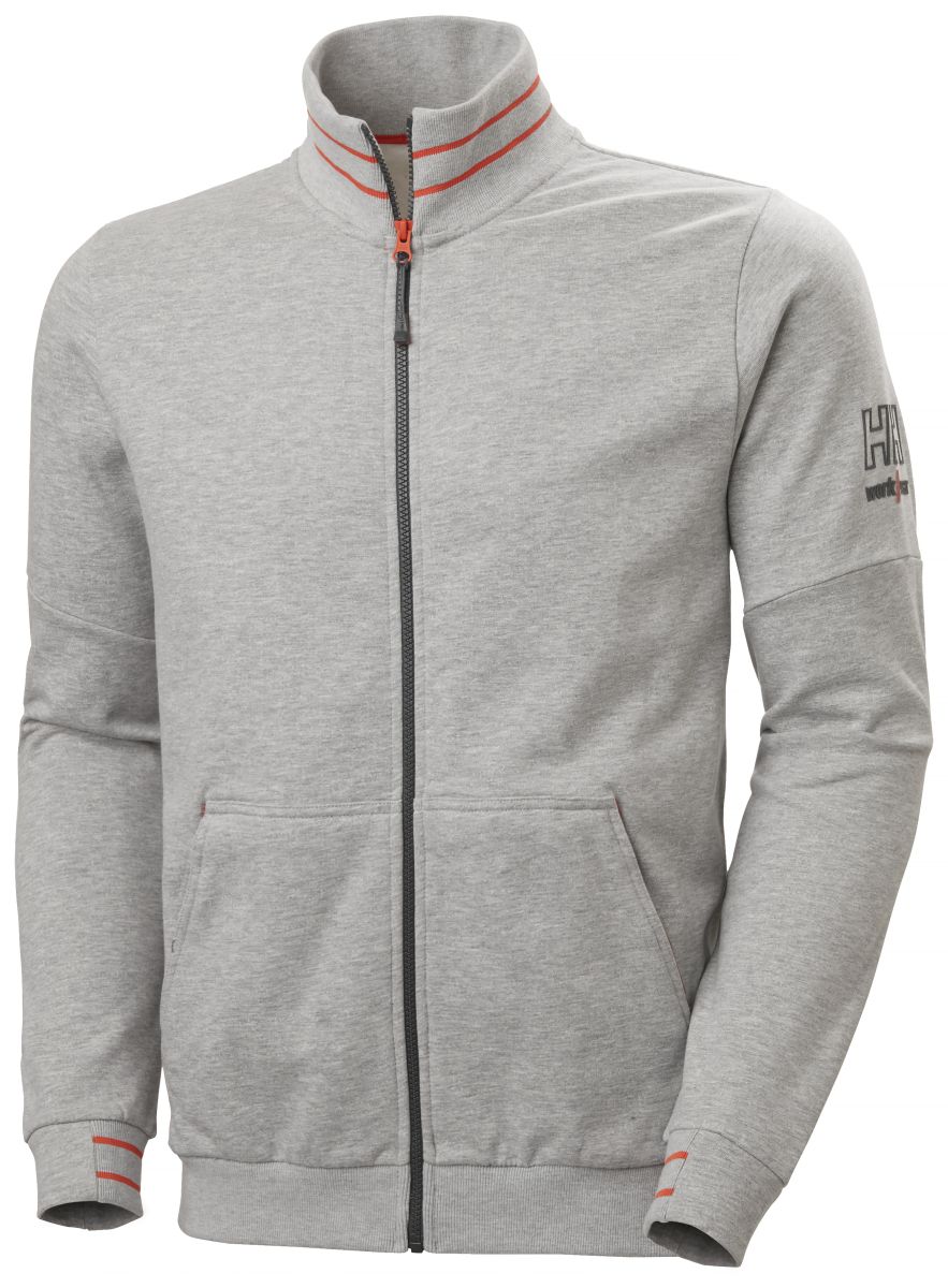 Zip Sweatshirt Kensington in Grey Melange, Gr. 4XL von Helly Hansen Workwear