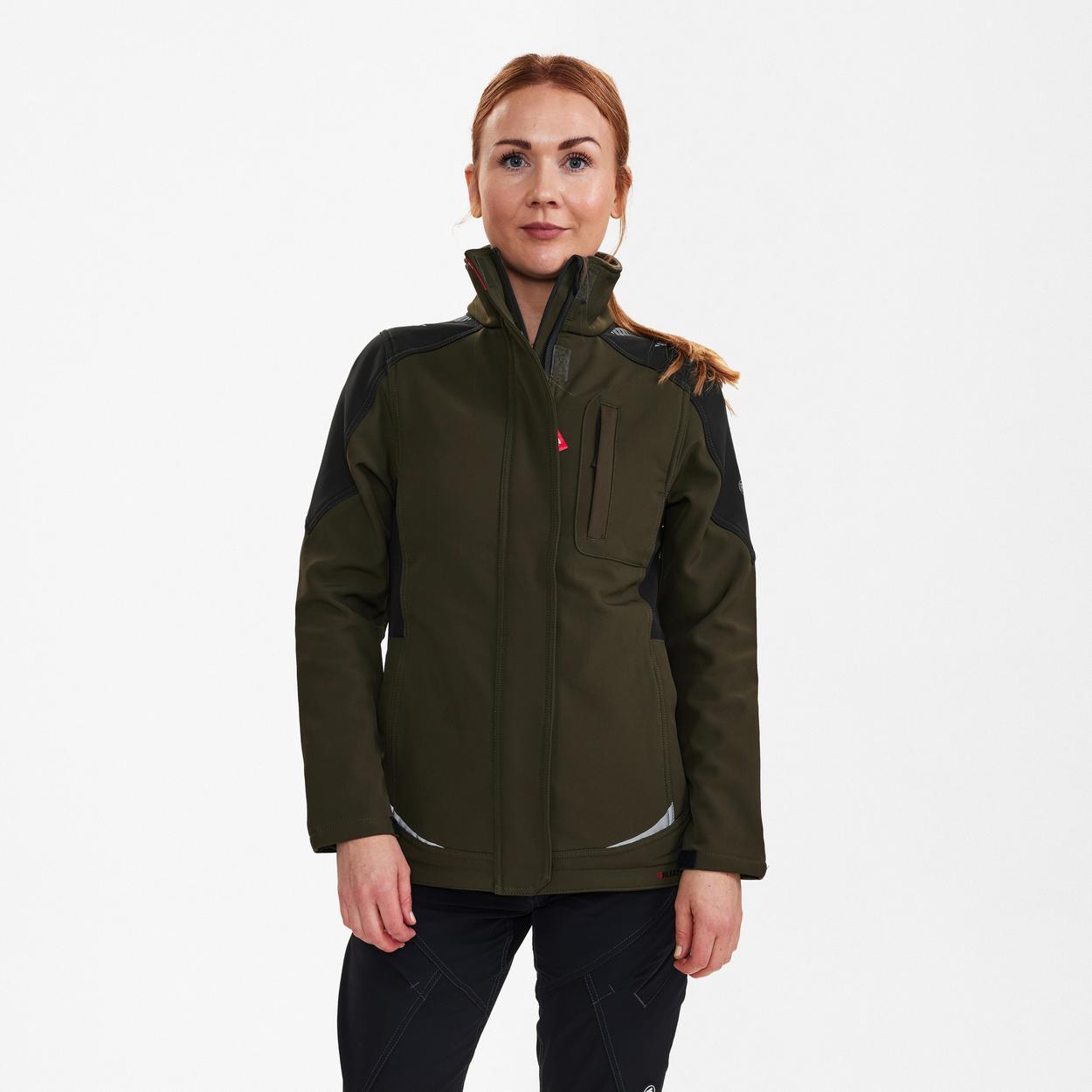 ENGEL Galaxy Damen Softshelljacke in Forest Green/Schwarz, Größe XS