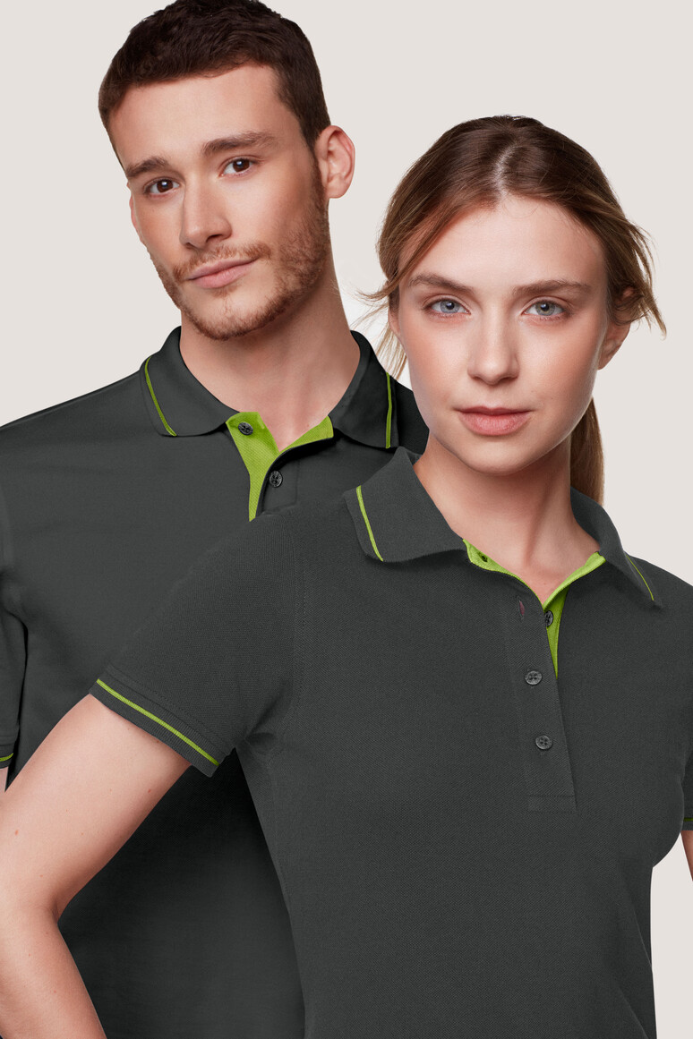 HAKRO 803 Poloshirt Casual in anthrazit/kiwi, Größe 3XL