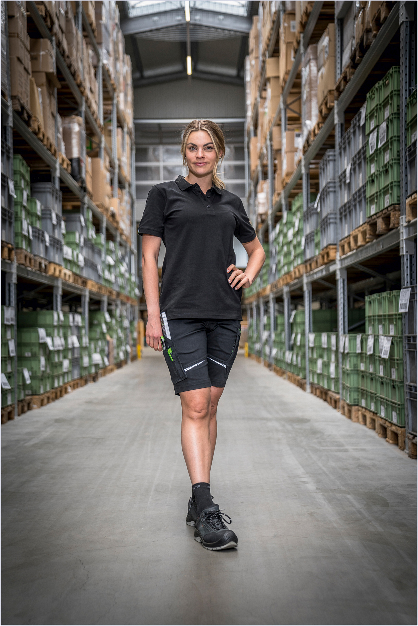 Damen Shorts Flex Line Schwarz/Grau FLXDK, Gr. 52 von Leibwächter