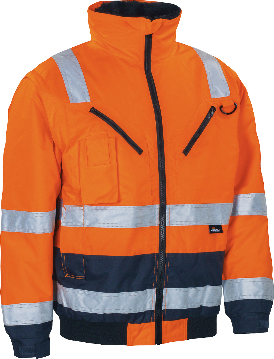 Warnschutz-Kontr.-Pilotenjacke leuchtorange-marine in Gr. XXL von Vizwell