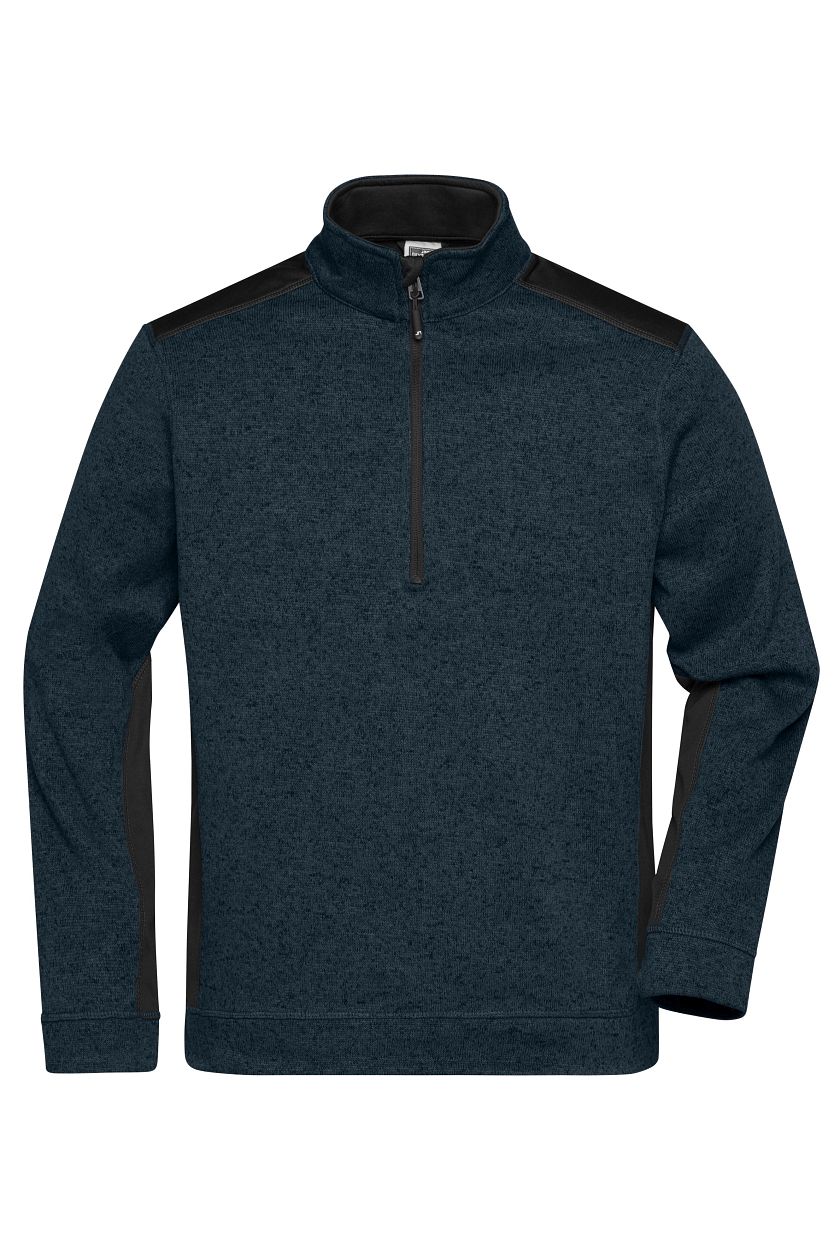 Men's Knitted Workwear Fleece Half-Zip - STRONG - "JN864" in Navy/Navy, Größe 6XL - Daiber