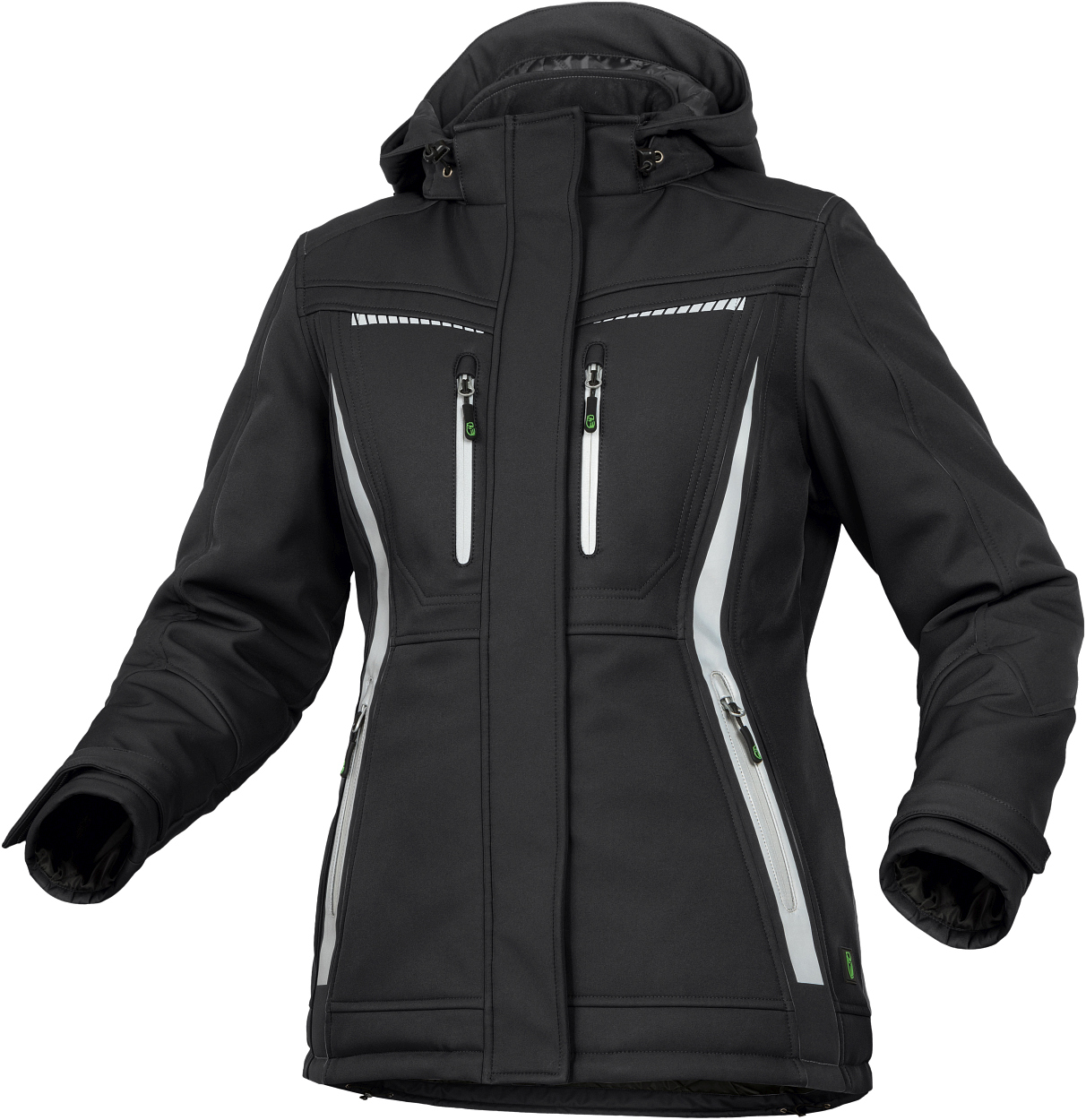 Damen Winter-Softshelljacke Schwarz FLXDI, Gr. 52 von Leibwächter
