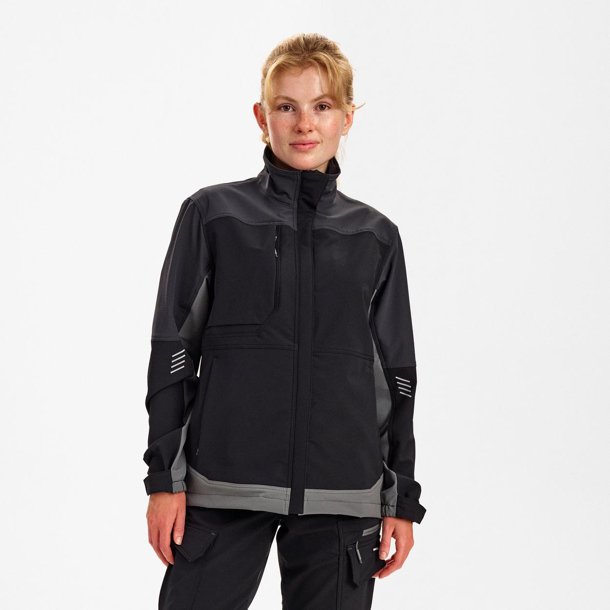 ENGEL Entire Damen Arbeitsjacke mit 4-Wege-Stretch in Schwarz/Anthrazit Grau, Größe XS
