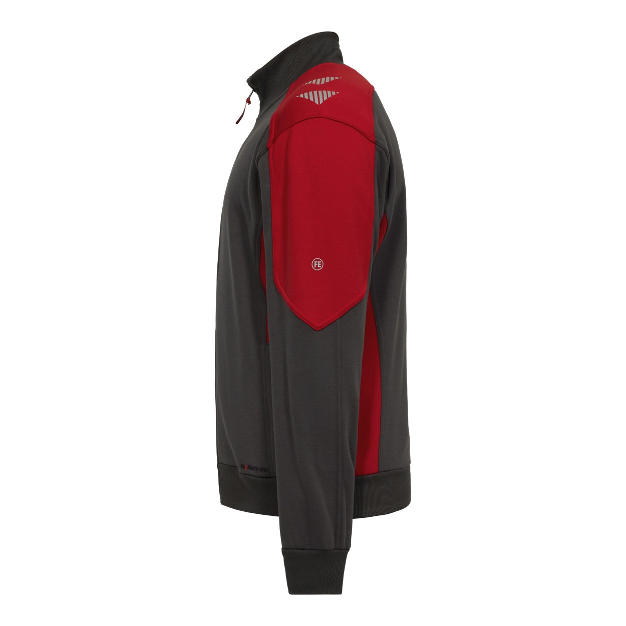 ENGEL Galaxy Sweatcardigan mit Kragen in Anthrazit Grau/Tomato Red, Größe XS