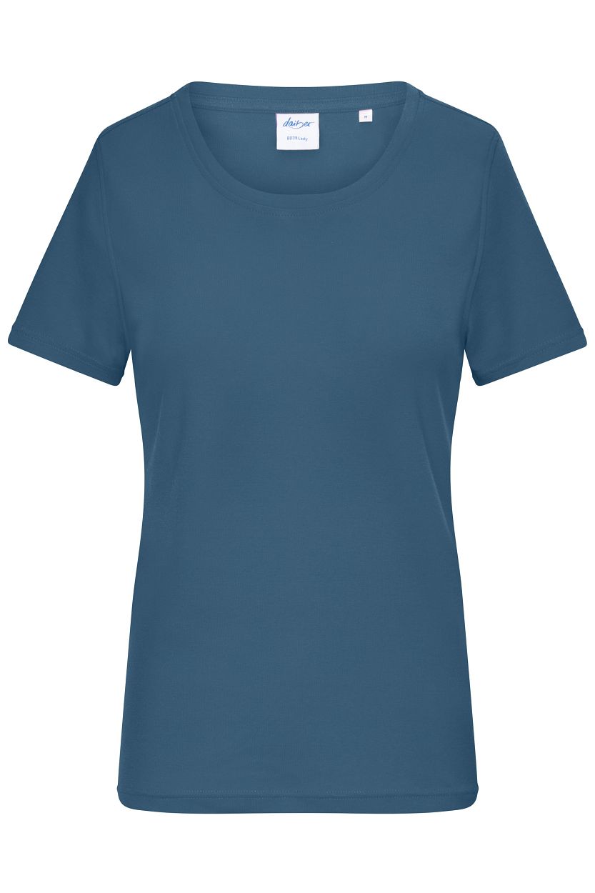 Ladies' T-Shirt 1:1 Rib OCS Standard "8039" in Dusty-Blue, Größe 2XL - Daiber